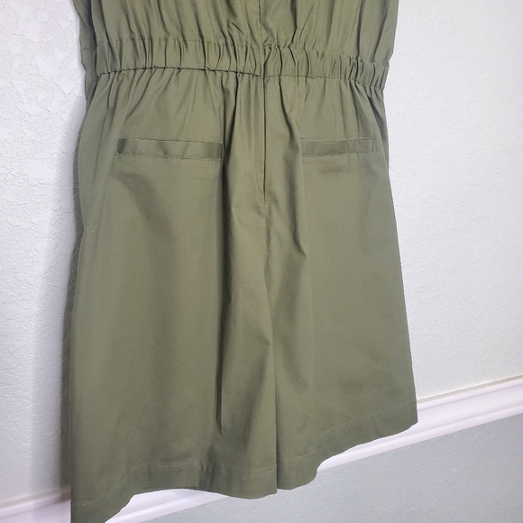 NWT MOSSIMO | Olive Green Tie Front Romper Shorts - Picture 7 of 8